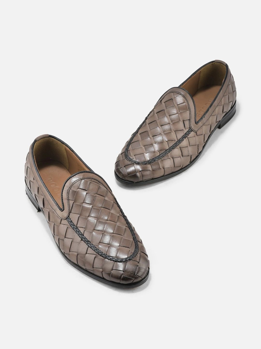 Woods Men Leather Round Toe Slip-On Formal Loafers Shoes