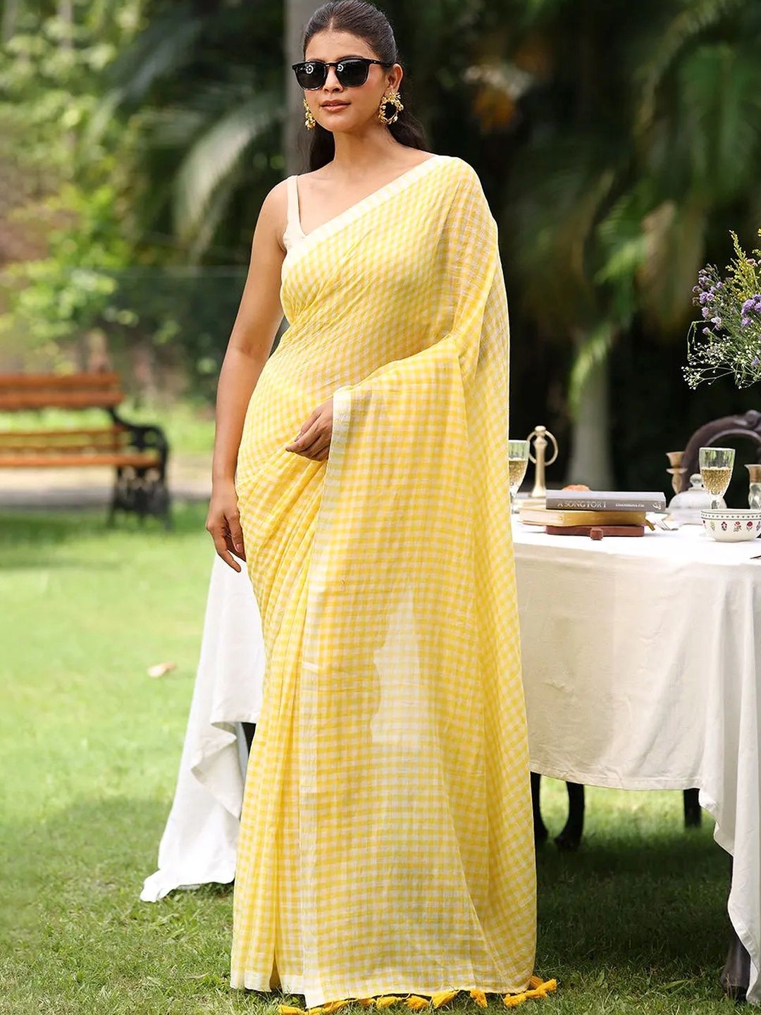 ALMAARI FASHION Floral Pure Cotton Designer Khadi Saree