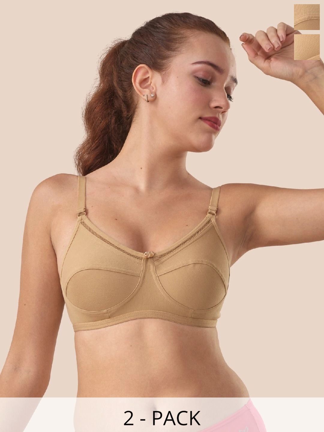 LUX VENUS Pack of 2 Full Coverage Everyday Cotton Bra with All Day Comfort
