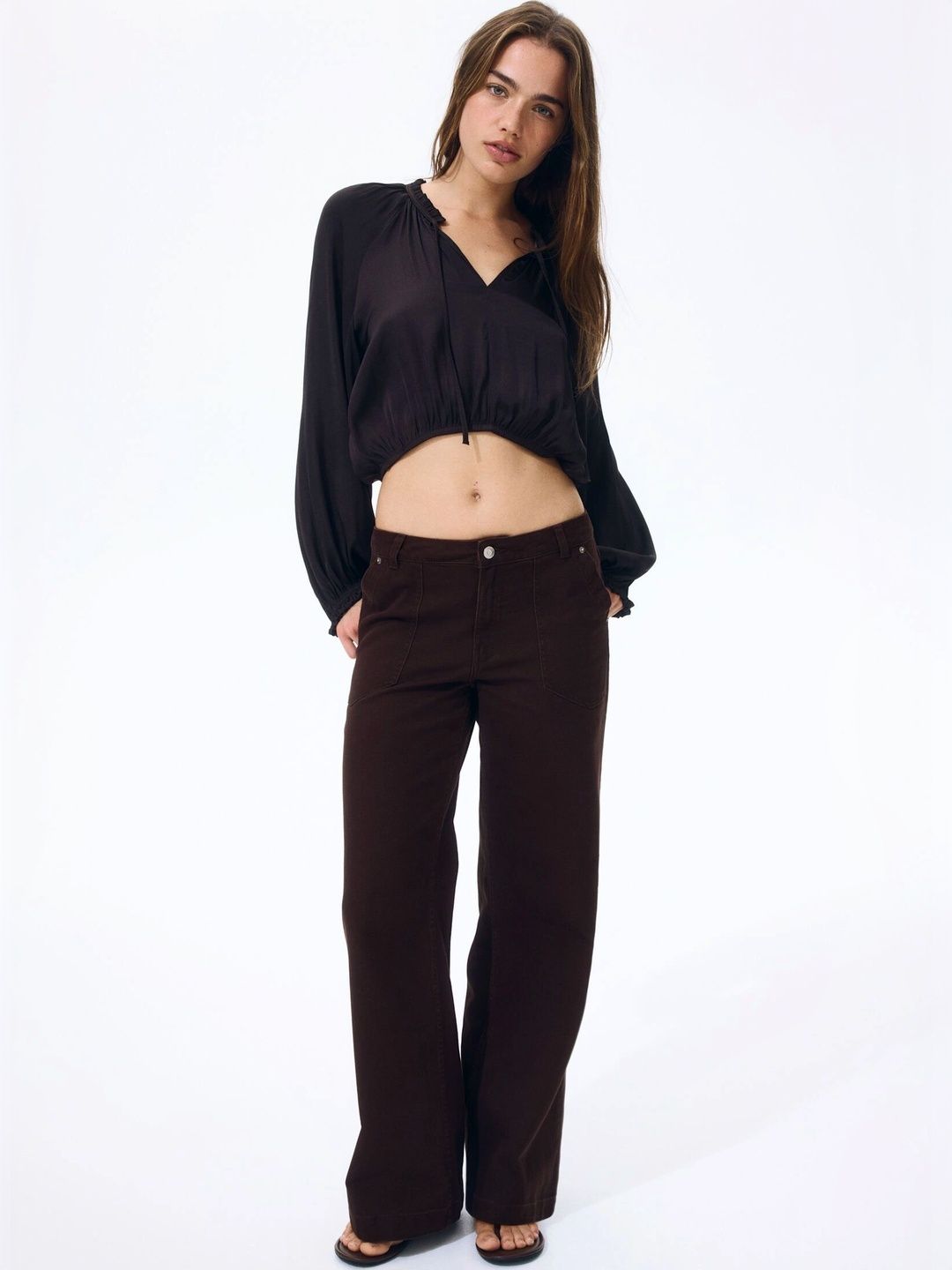 H&M Wide Twill Trousers