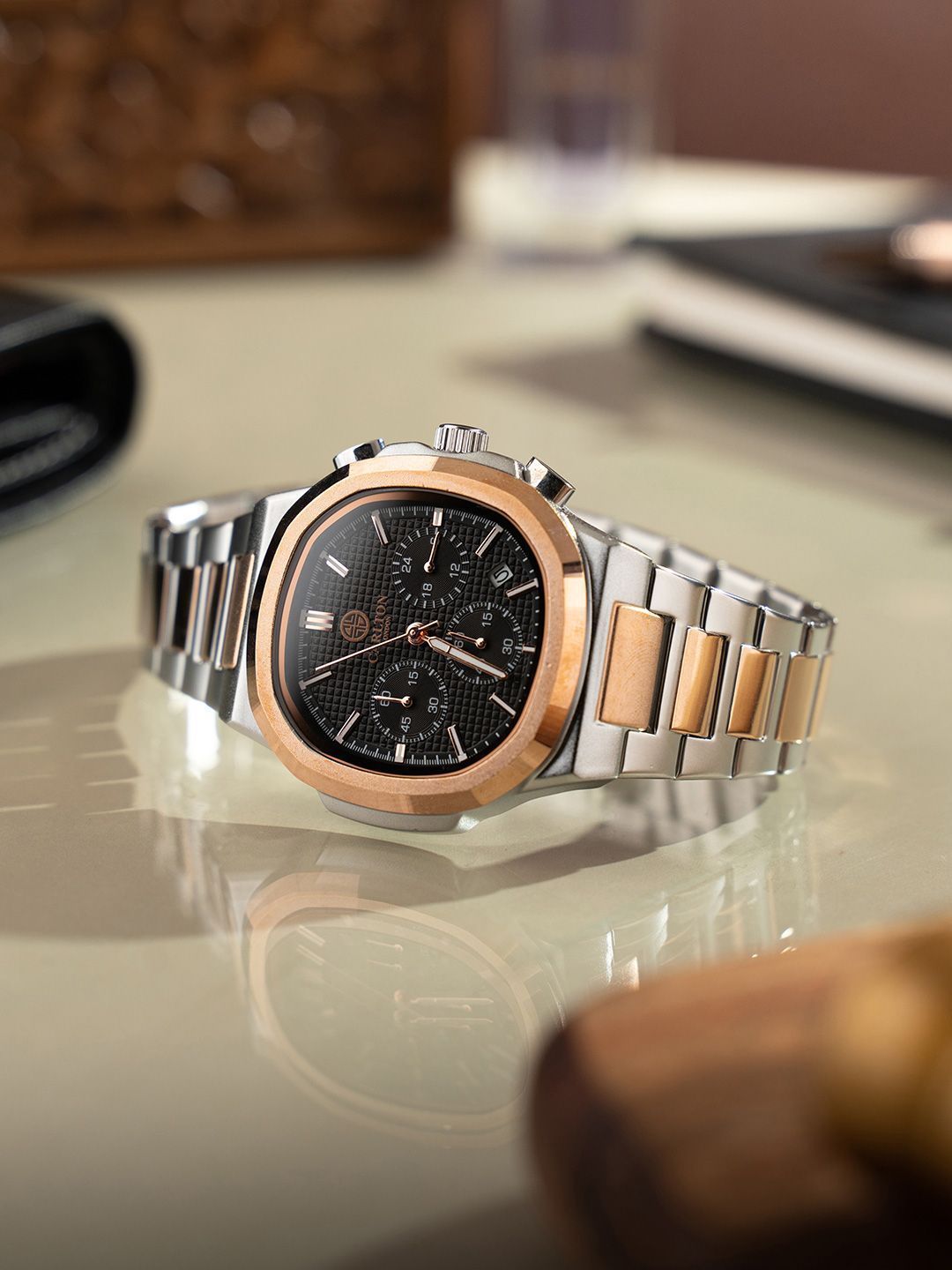 Carlton London Men Parker Analog Watch CLSDTBLKM