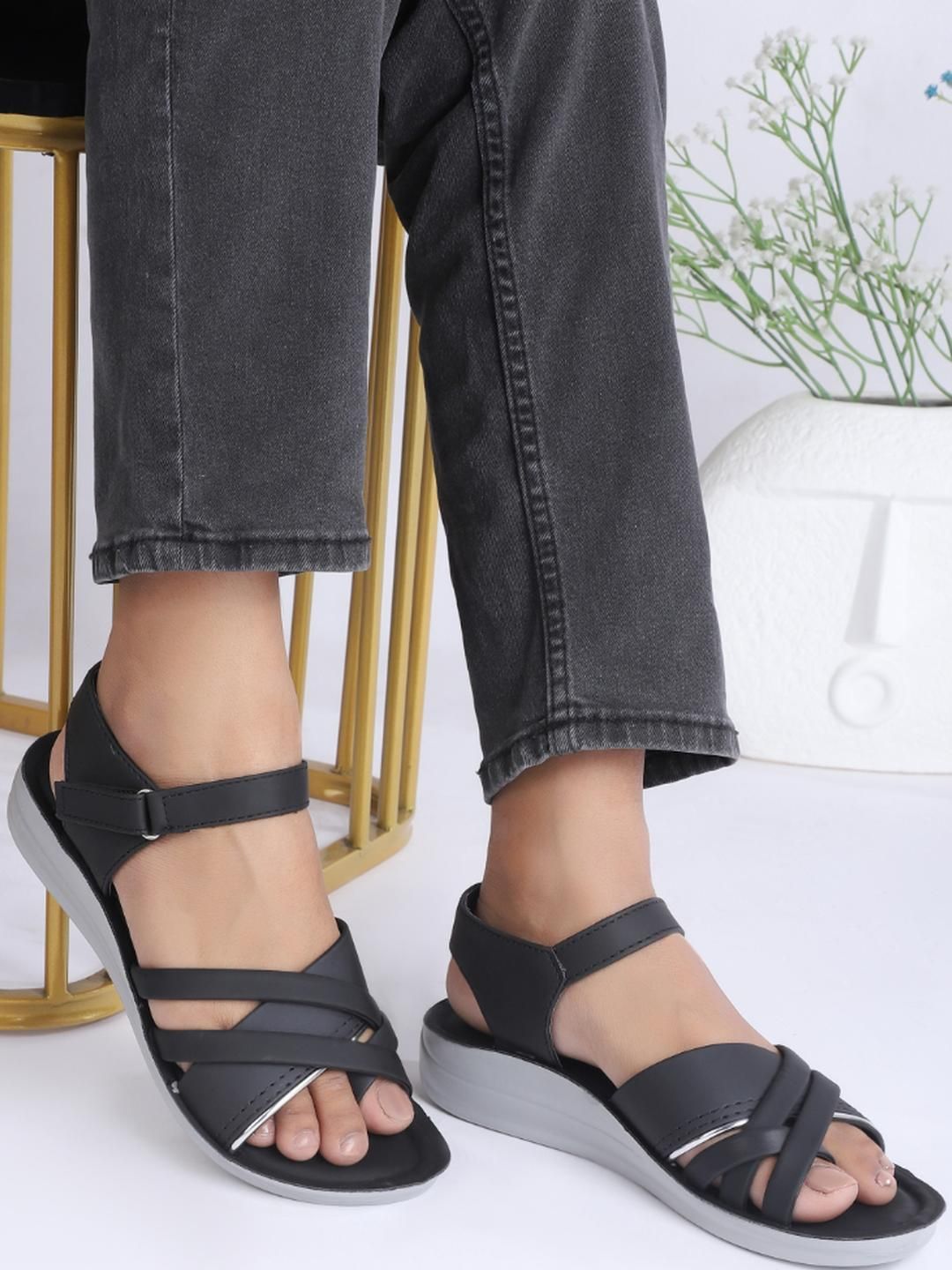 Ango Women Black Sandals
