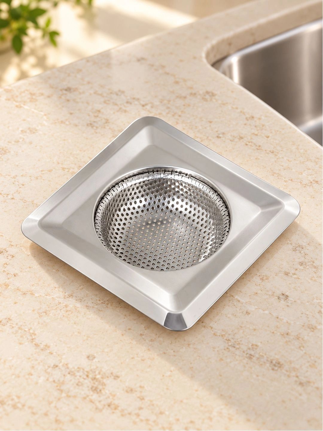 Kuber Industries Silver Toned Kitchen Sink Drain Catcher Strainer
