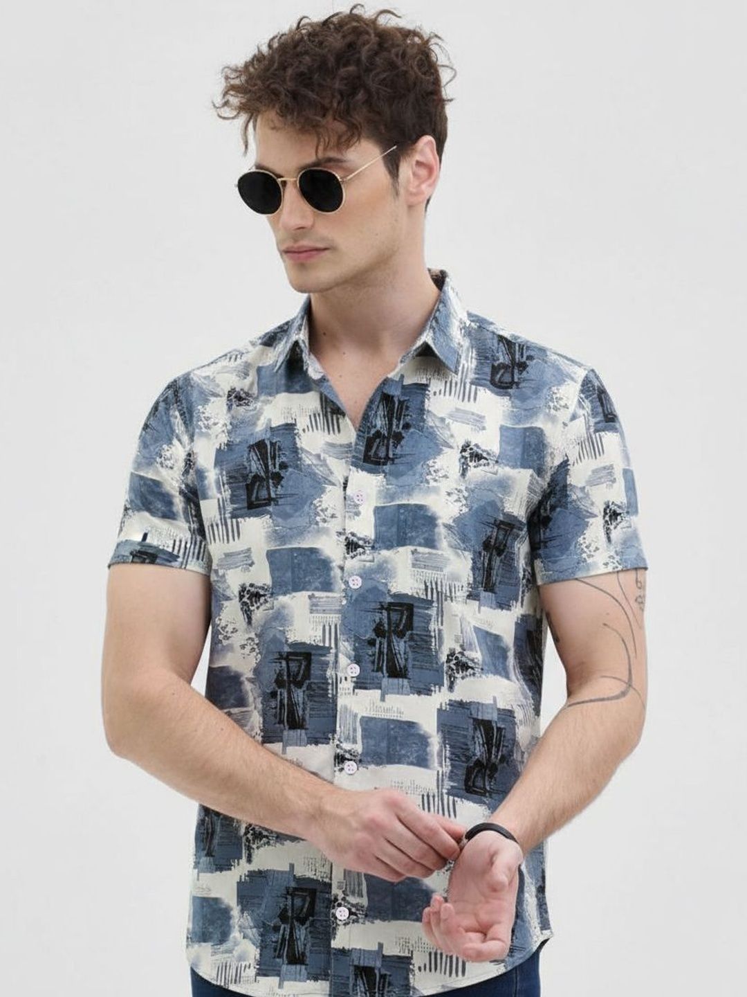 SHIRTZONE Men Standard Slim Fit Printed Casual Shirt