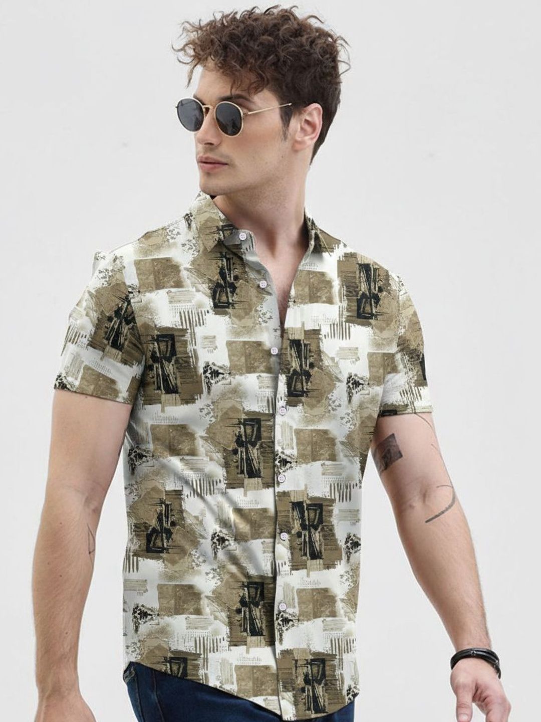 SHIRTZONE Men Standard Slim Fit Printed Casual Shirt