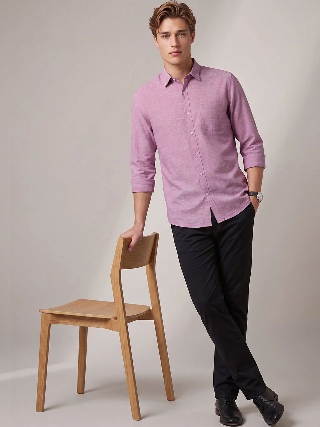 Peter England Casuals Slim Fit Pure Cotton Casual Shirt