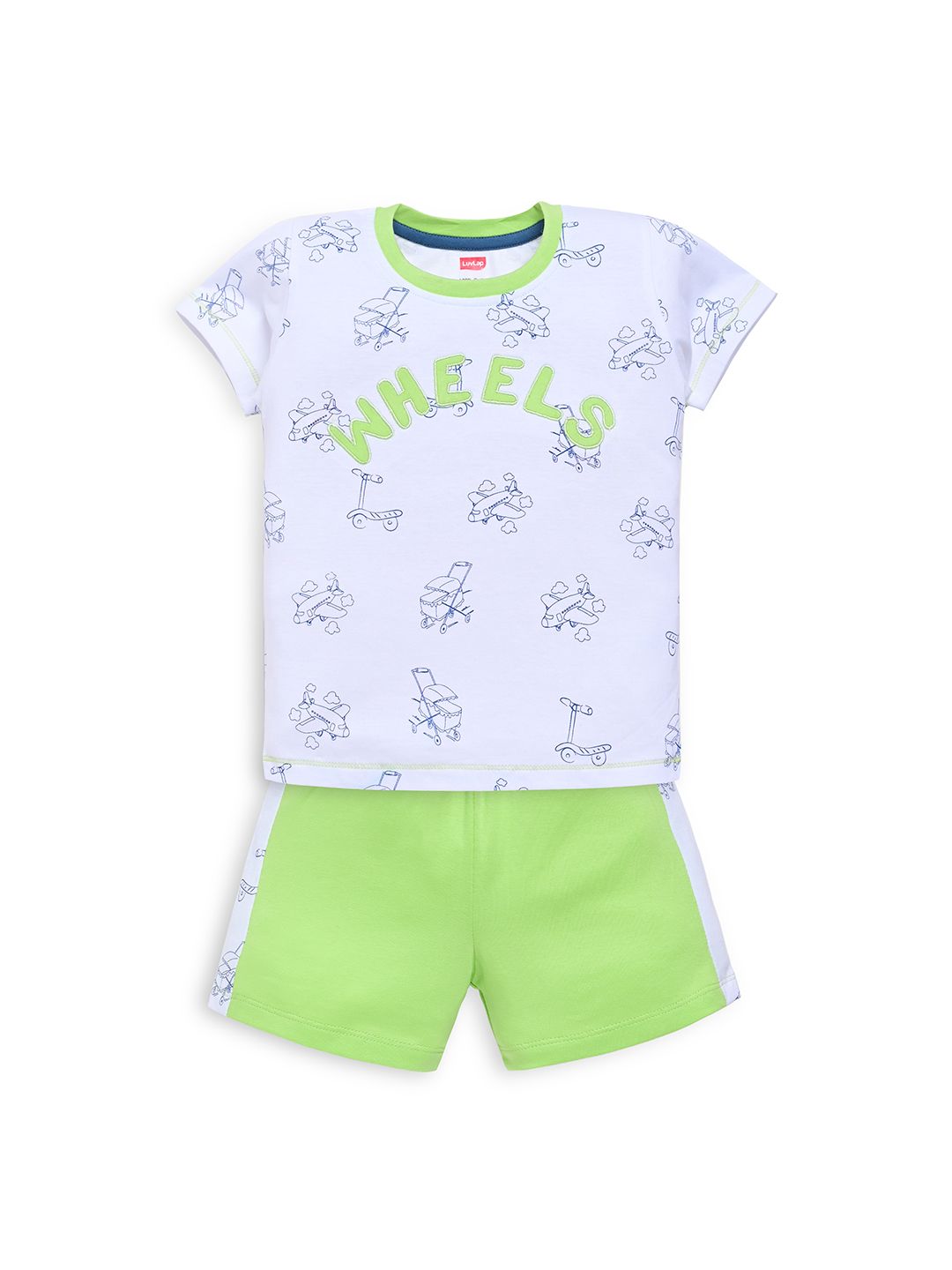 LuvLap Baby Boys Pack of 1 Regular Fit Cotton Half Sleeve T-shirt & Shorts Set