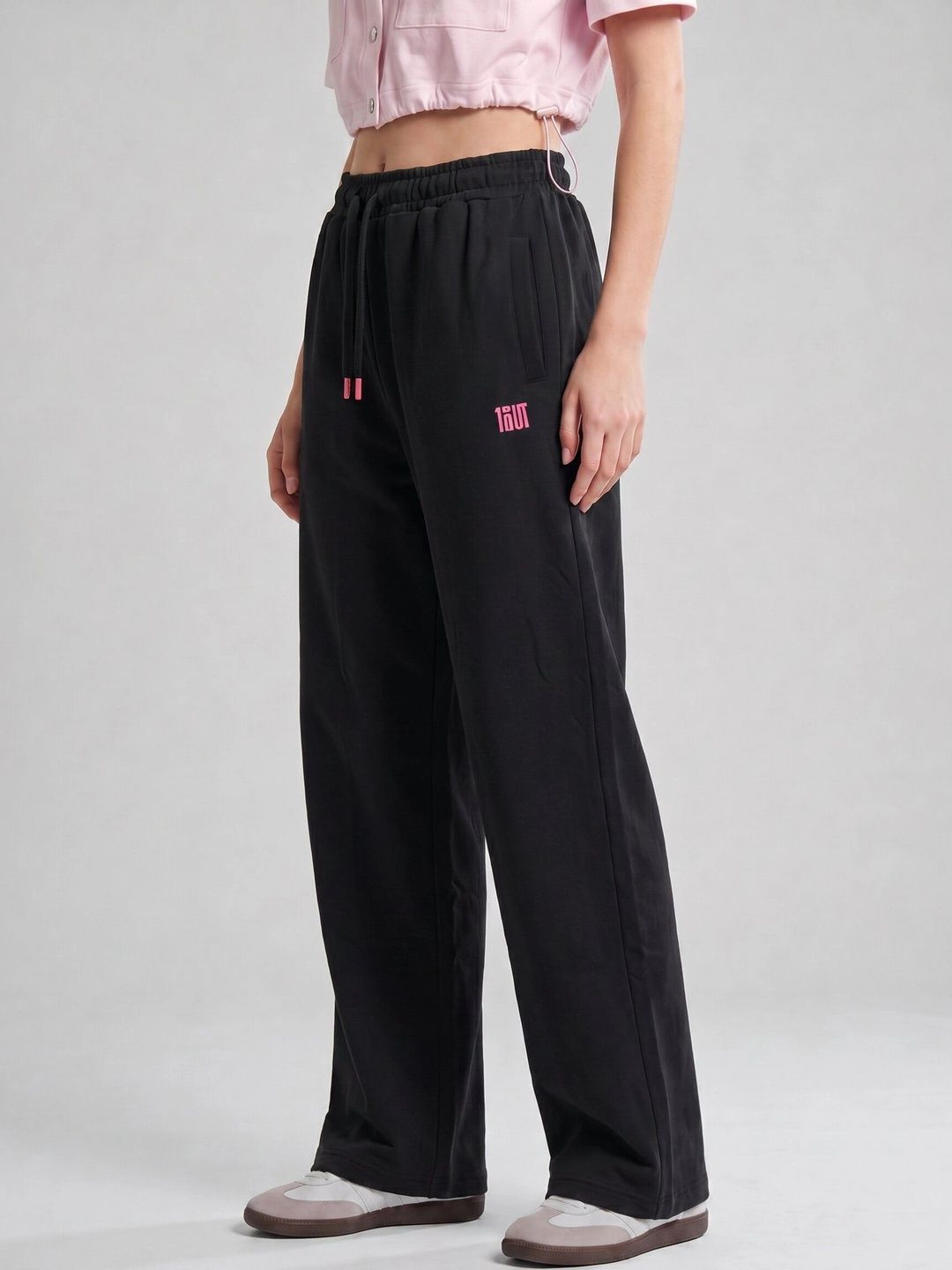 ONEOUT Women Wide Leg Brand Logo Training Track Pants