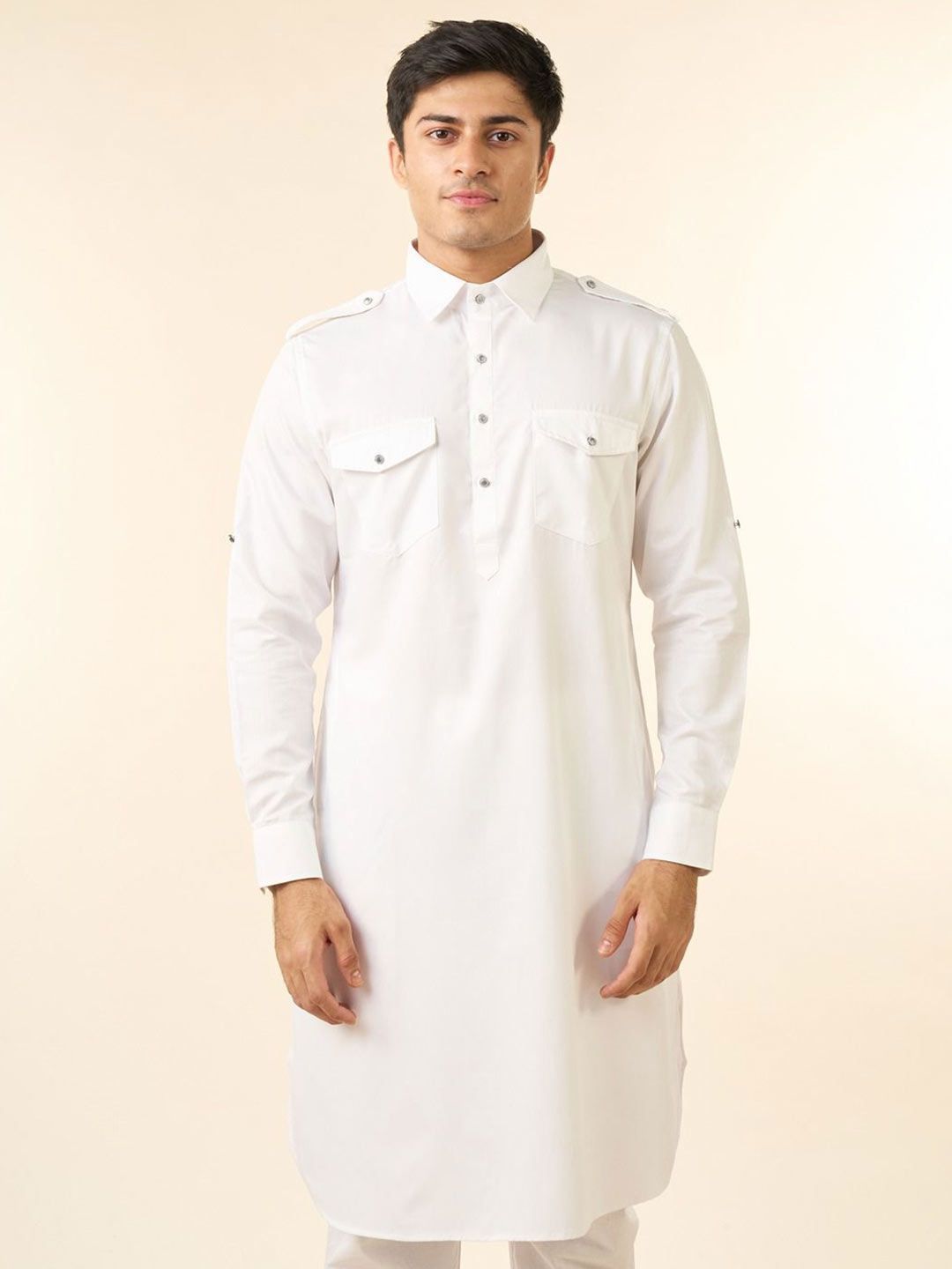 Diwas by Manyavar Men Shirt Collar Cuffed Sleeves Pathani Kurta