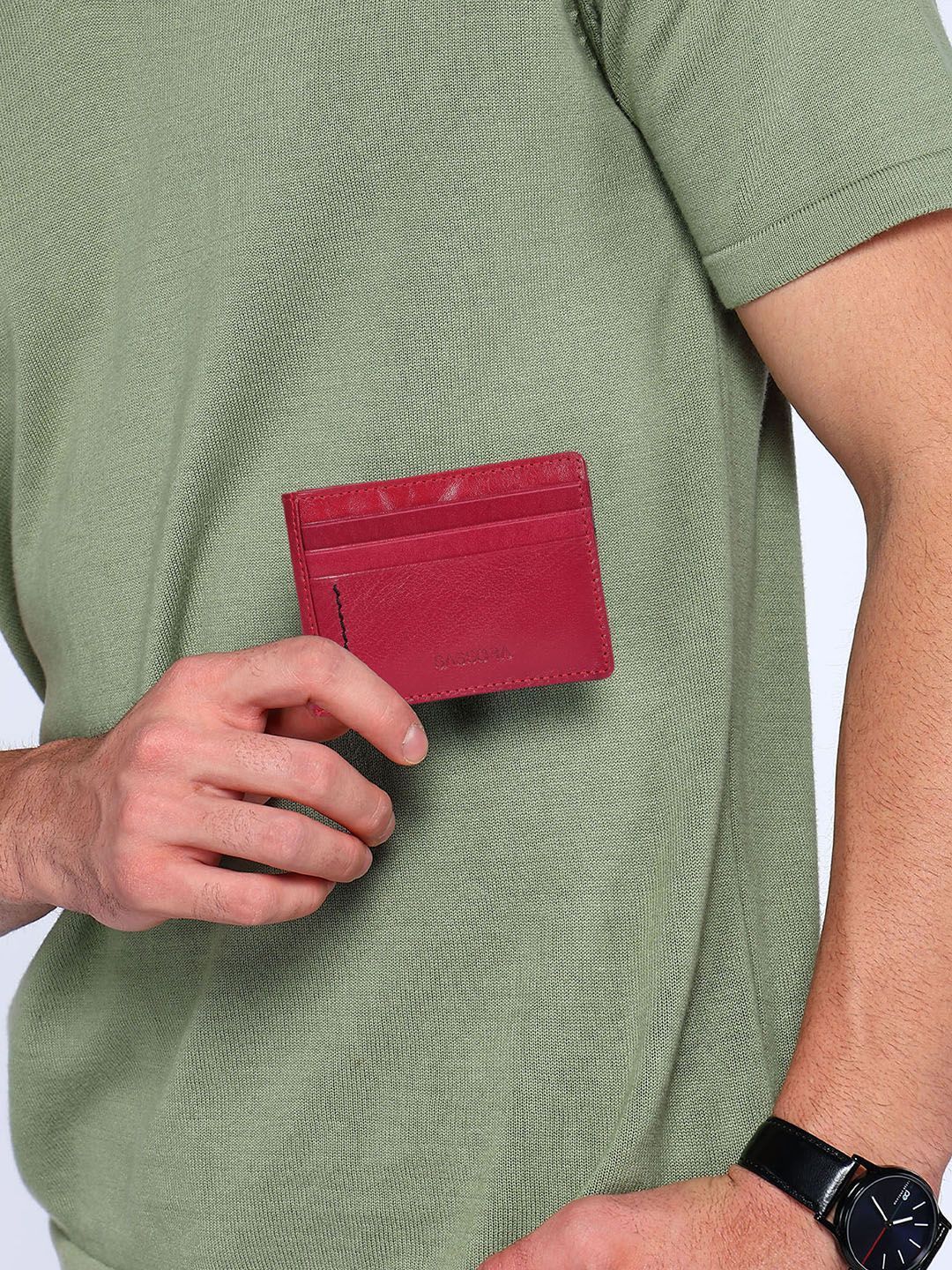 Sassora Textured Leather RFID Card Holder