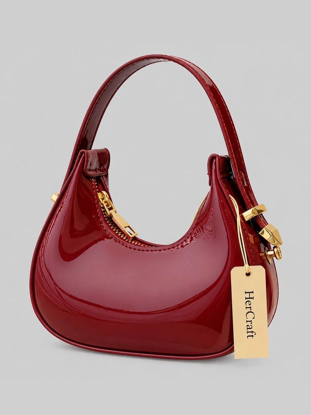 Carryvera PU Half Moon Handheld Bag