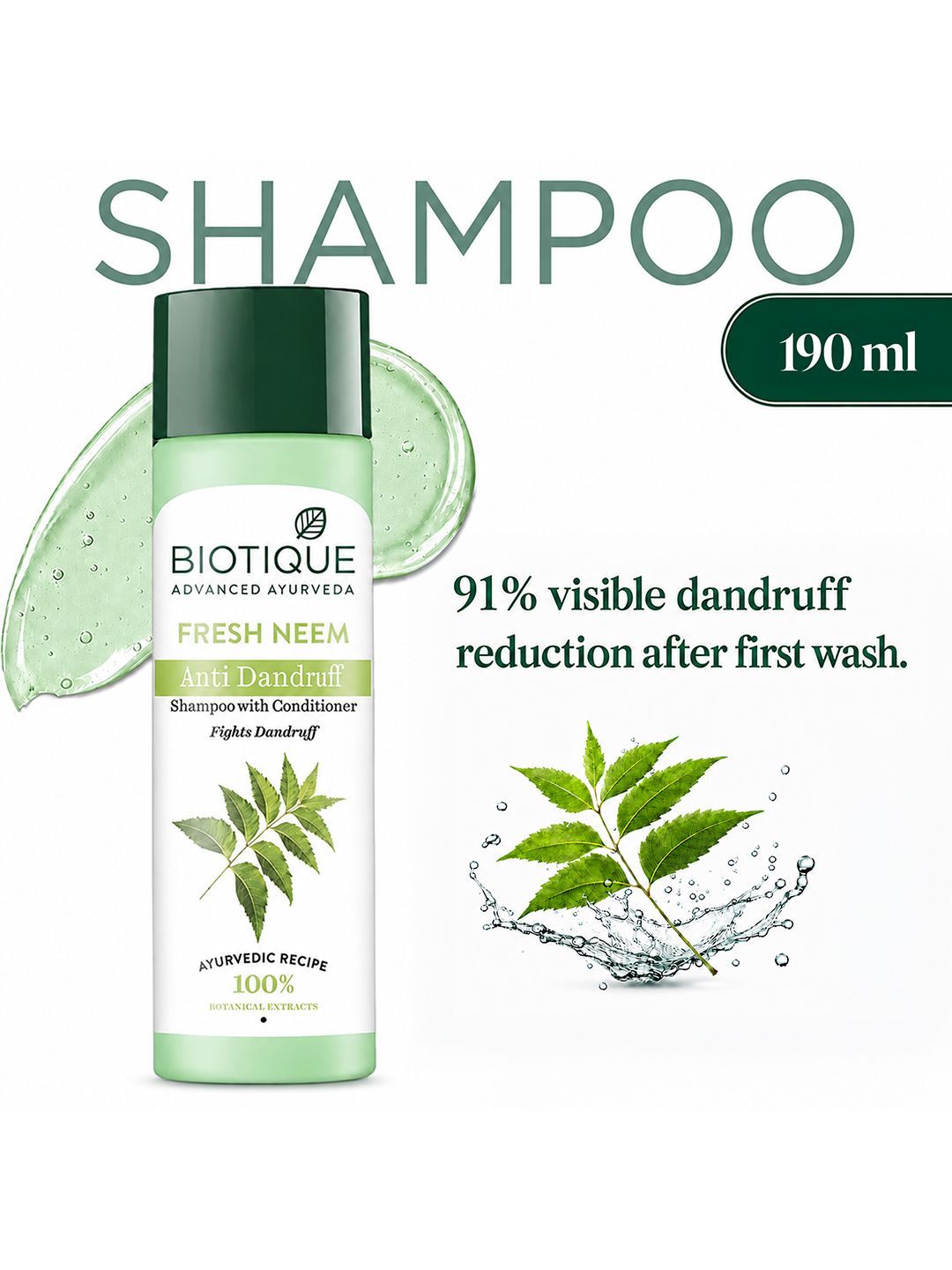 Biotique Fresh Neem Anti Dandruff Shampoo & Conditioner - 190ml