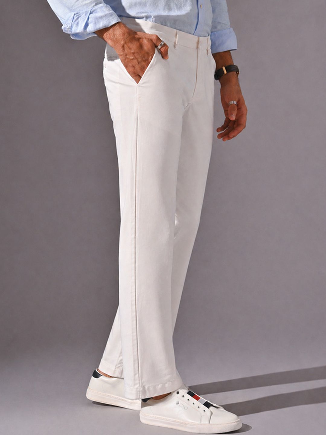 KINGDOM OF WHITE Men Classic Pure Cotton Chinos
