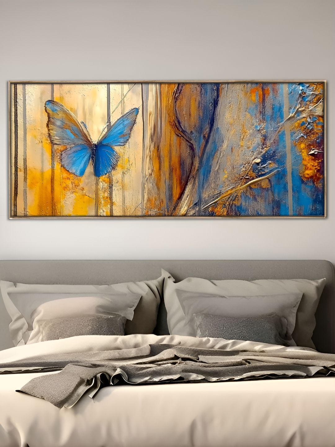 Art Street Butterfly Large Canvas Wall Art Painting 23x47 In