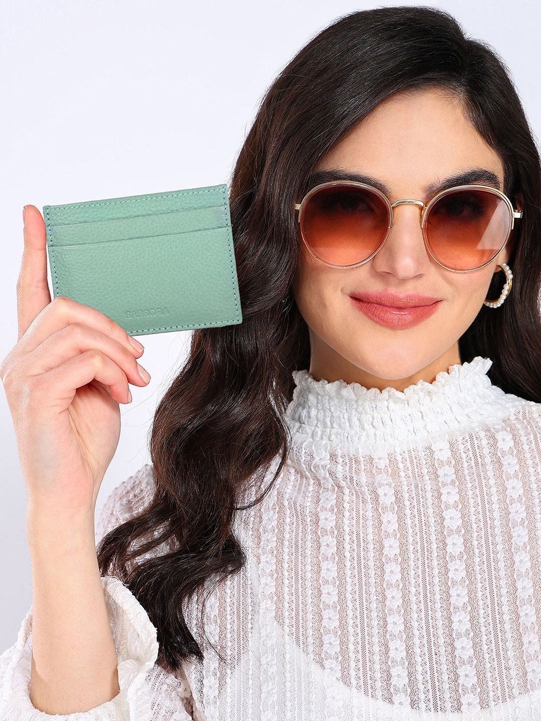 Sassora Abstract Textured Leather RFID Card Holder