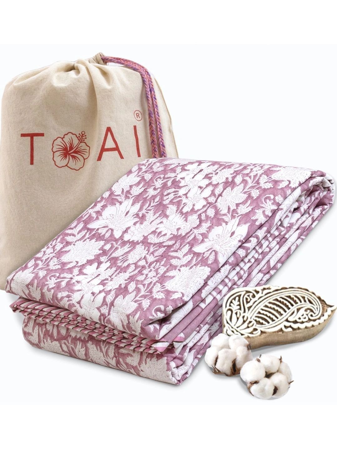 TOAI Pink & Purple Floral Summer 150 GSM Dohar