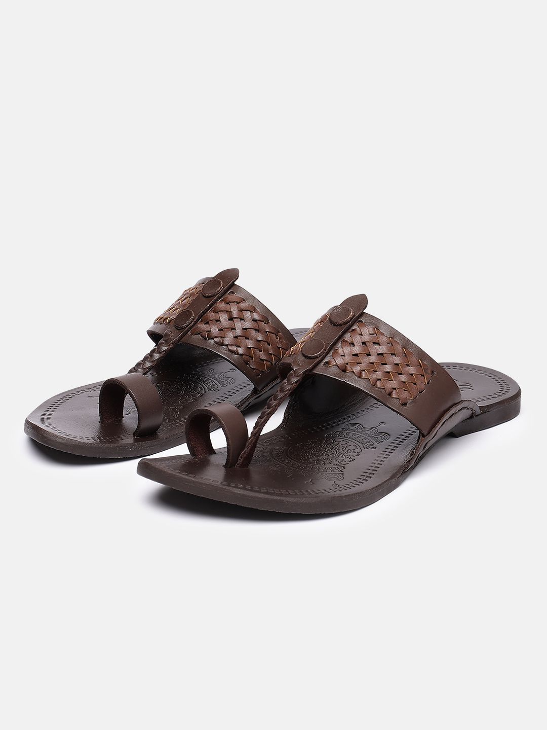 House of Pataudi Men Leather Shoe-Style Sandals