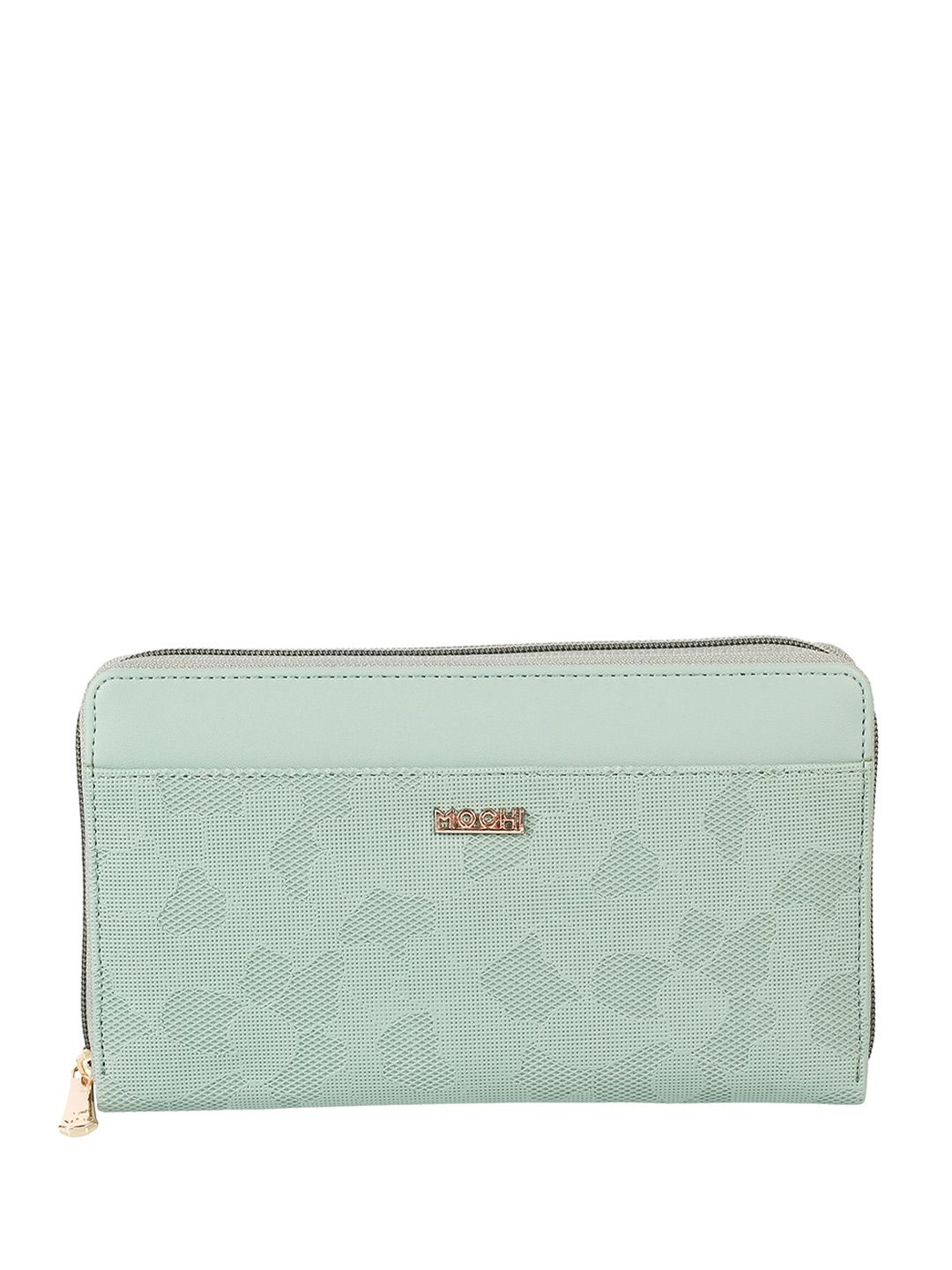 Mochi Women Green Textured Zip Around Wallet
