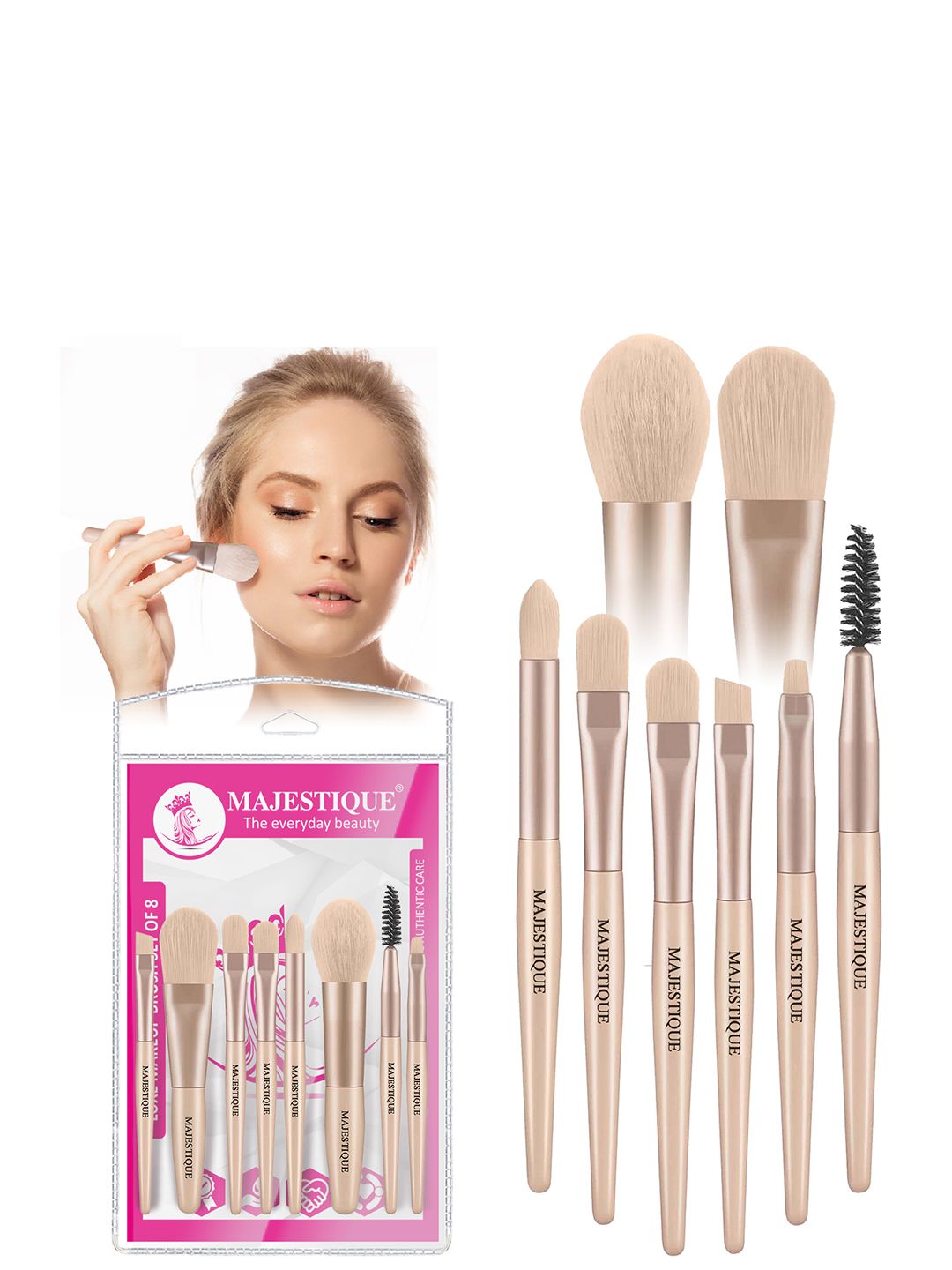 MAJESTIQUE Luxe Makeup Brush Set- 8Pcs