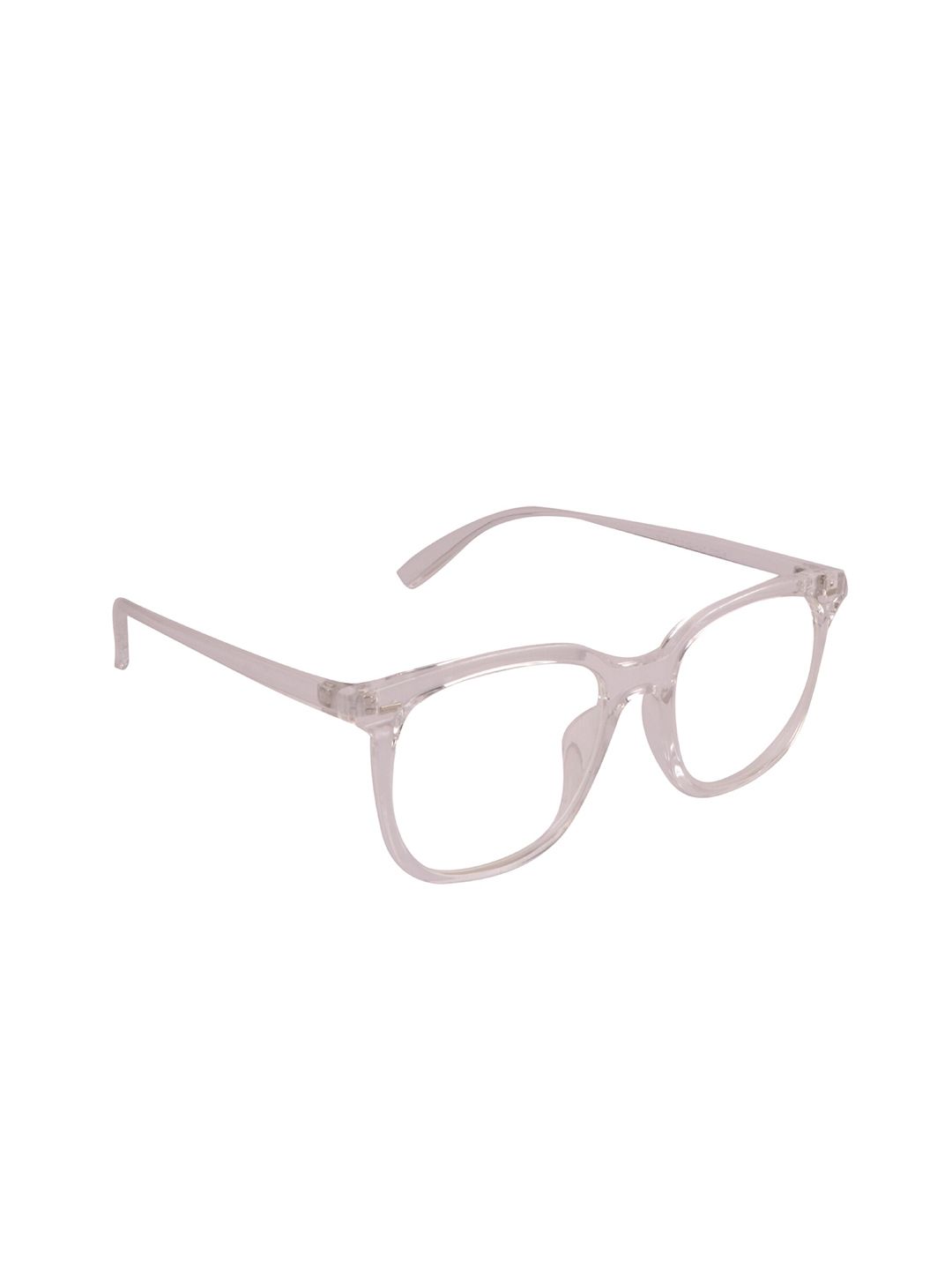 OPTIFY Adults Clear Lens & White Square Computer Sunglass with UV Protected Lens