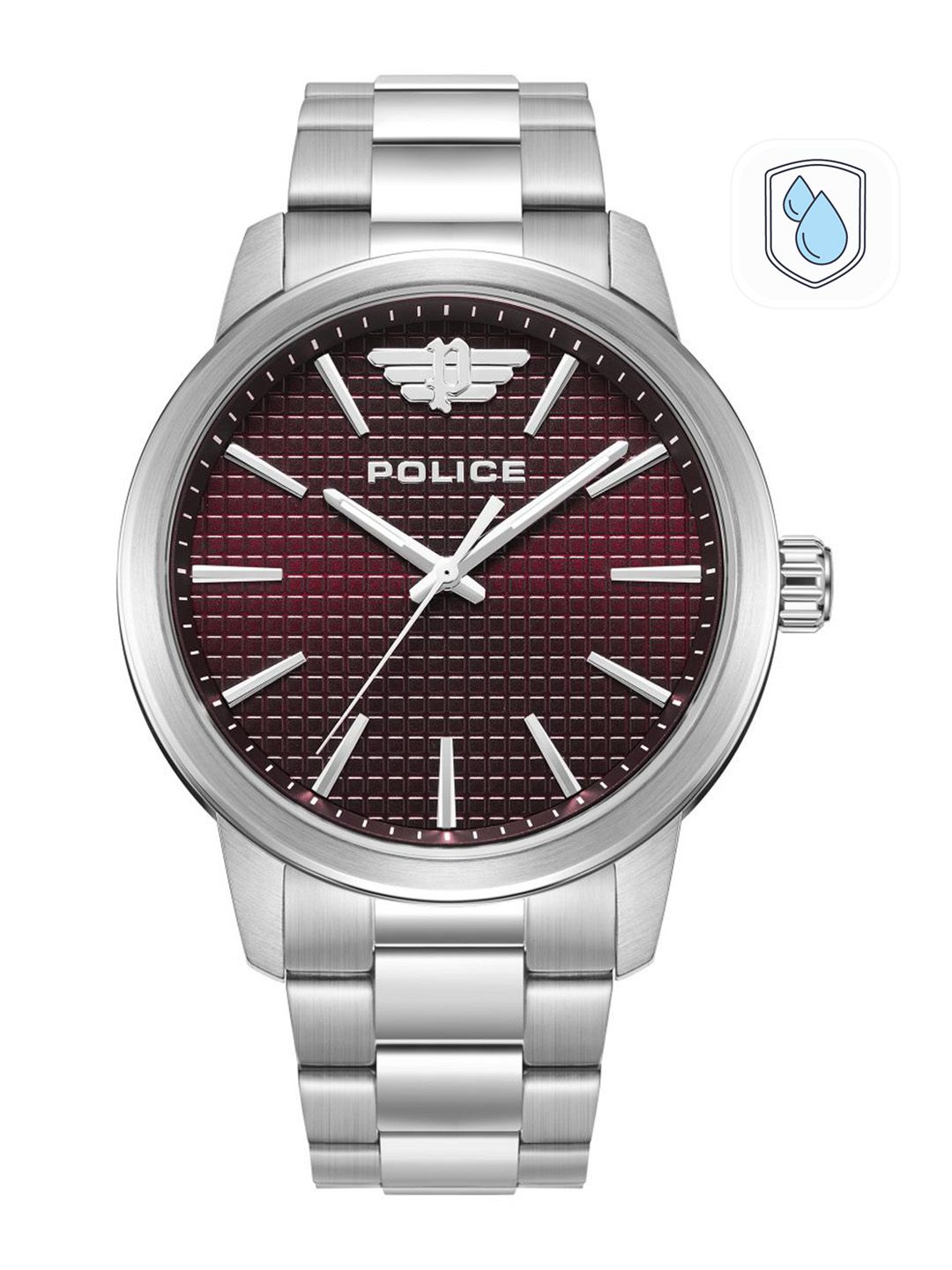 Police Men Red Dial & Silver Bracelet Style Straps Analogue Watch PLPEWJG0018403