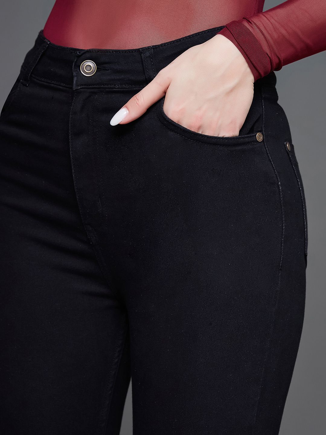 Women Black Skinny Fit High-Rise Jeans 6