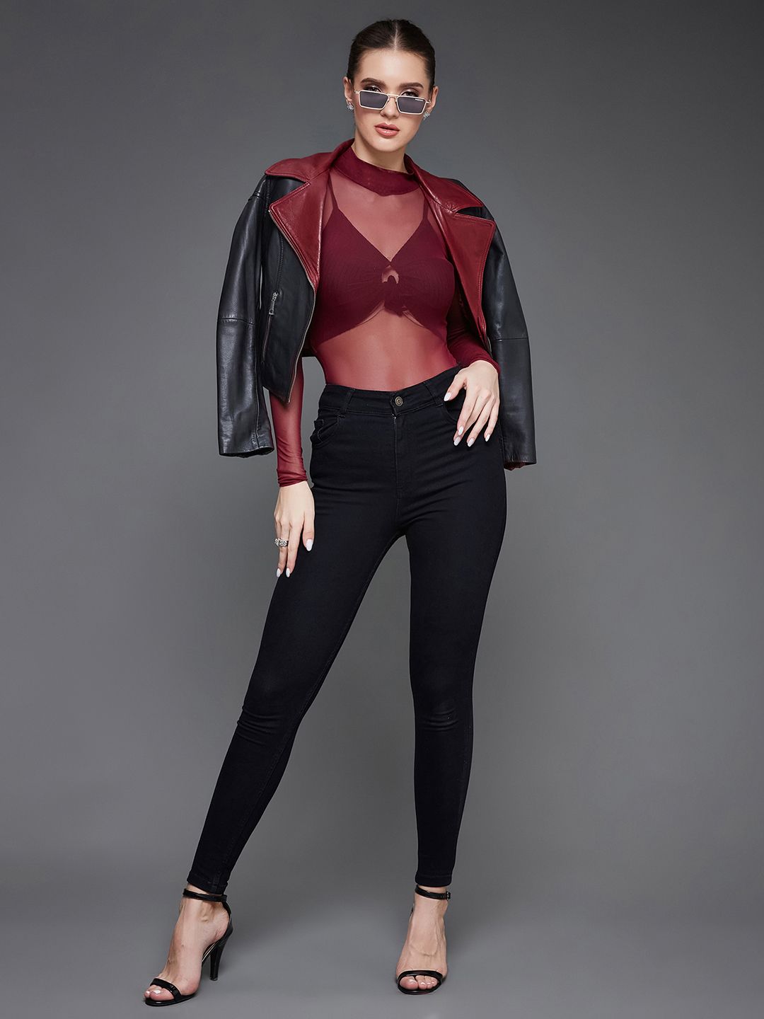 Women Black Skinny Fit High-Rise Jeans 4