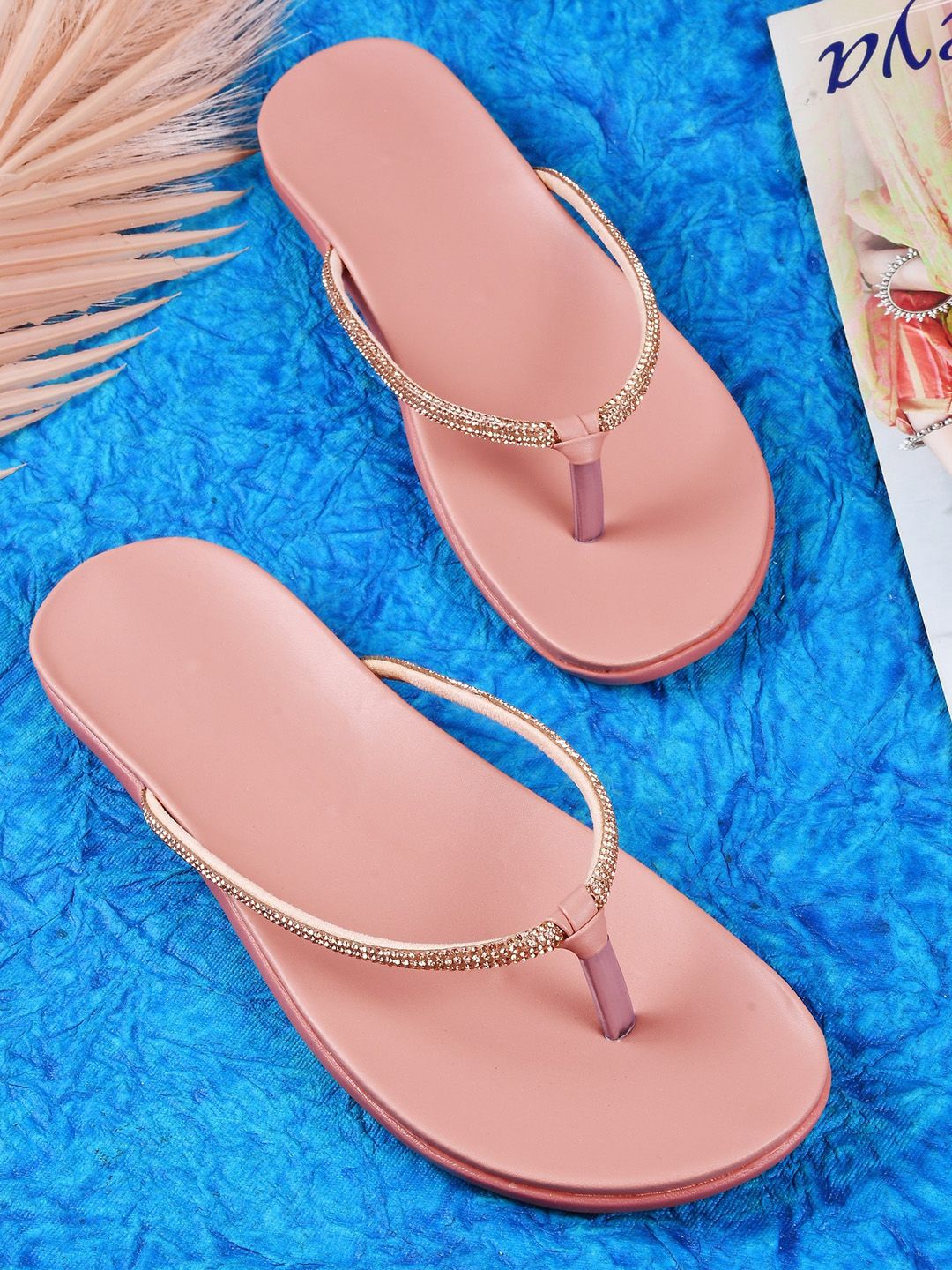 Try Me Women Pink Ethnic Open Toe Flats