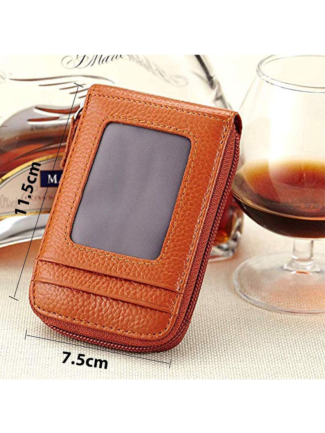 StealODeal Unisex Orange Textured Leather Card Holder