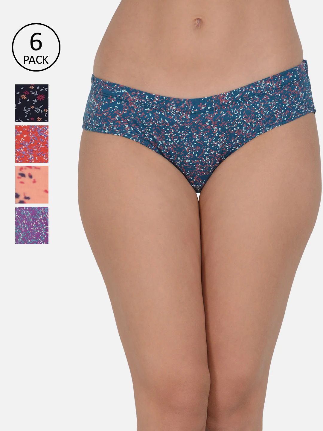 Buy Leading Lady Women Pack Of 6 Printed Cotton Hipster Briefs -  - Apparel for Women