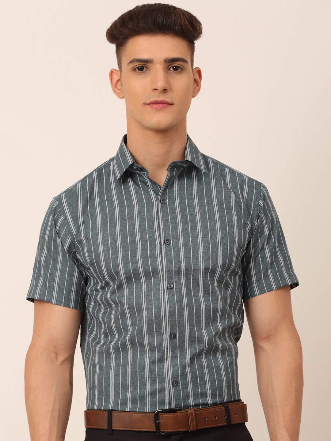 JAINISH Men Classic Striped Formal Shirt