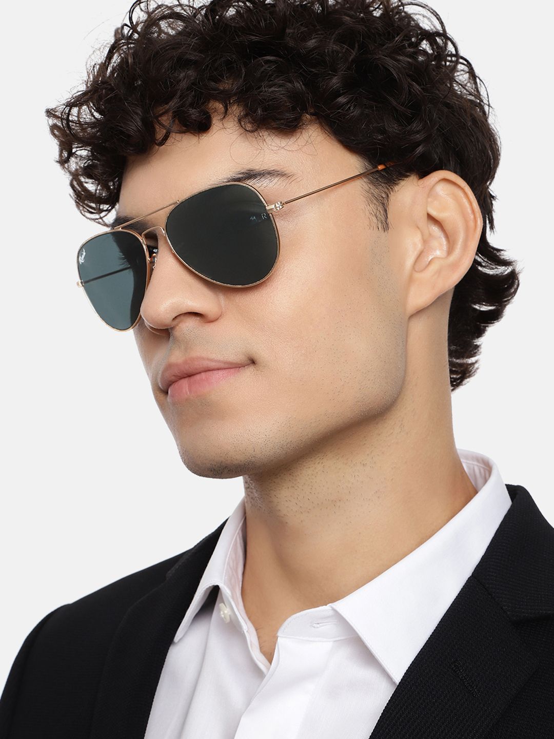 RESIST EYEWEAR UNISEX Gold Black UV Protected Aviator Sunglasses