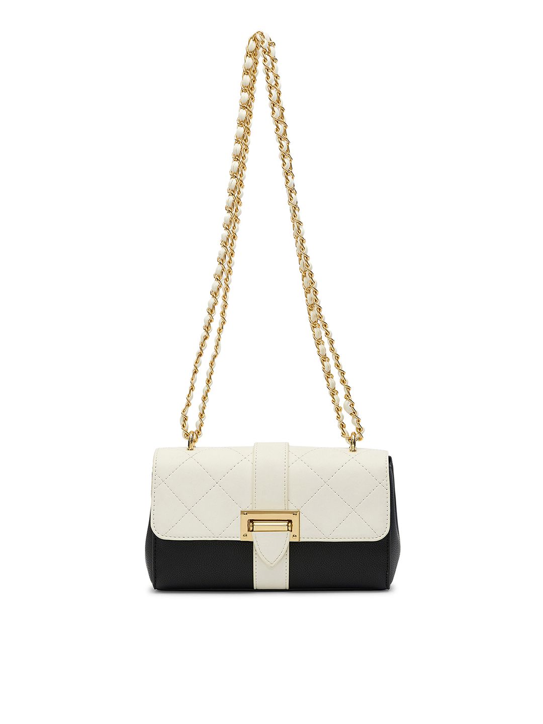 MIRAGGIO Solid Estelle Quilted Structured Sling Bag