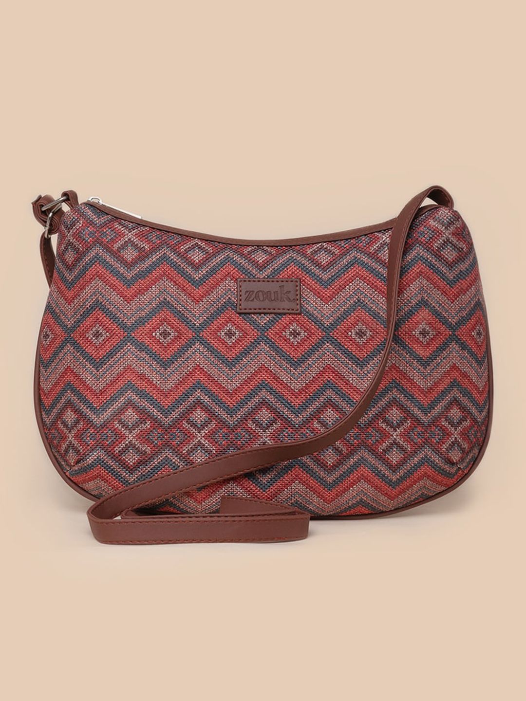 Buy ZOUK Gwalior Weaves Geometric Printed Medium Half Moon Hobo Bag -  - Accessories for Women