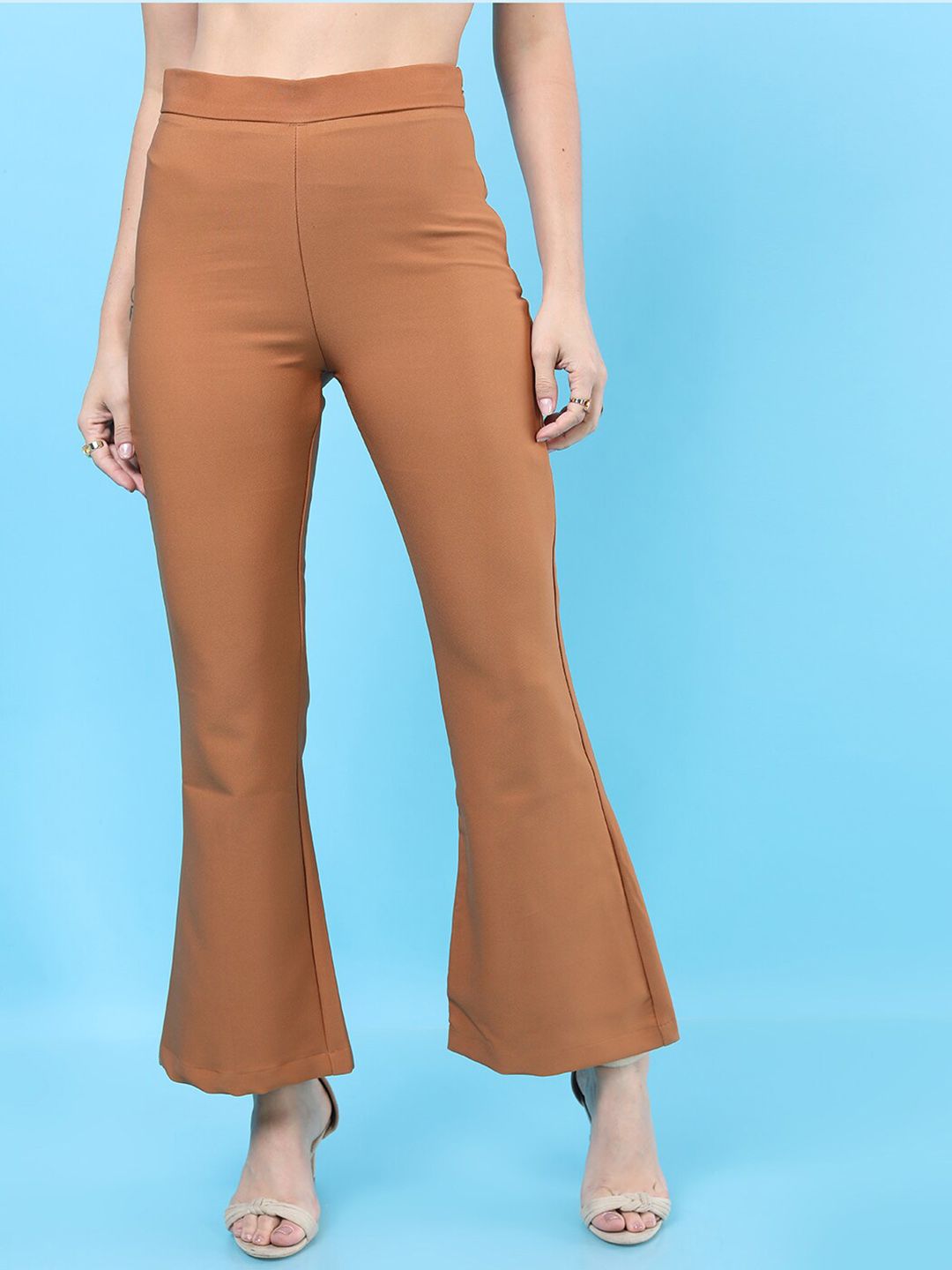 Freehand by The Indian Garage Co Women High-Rise Bootcut Trousers