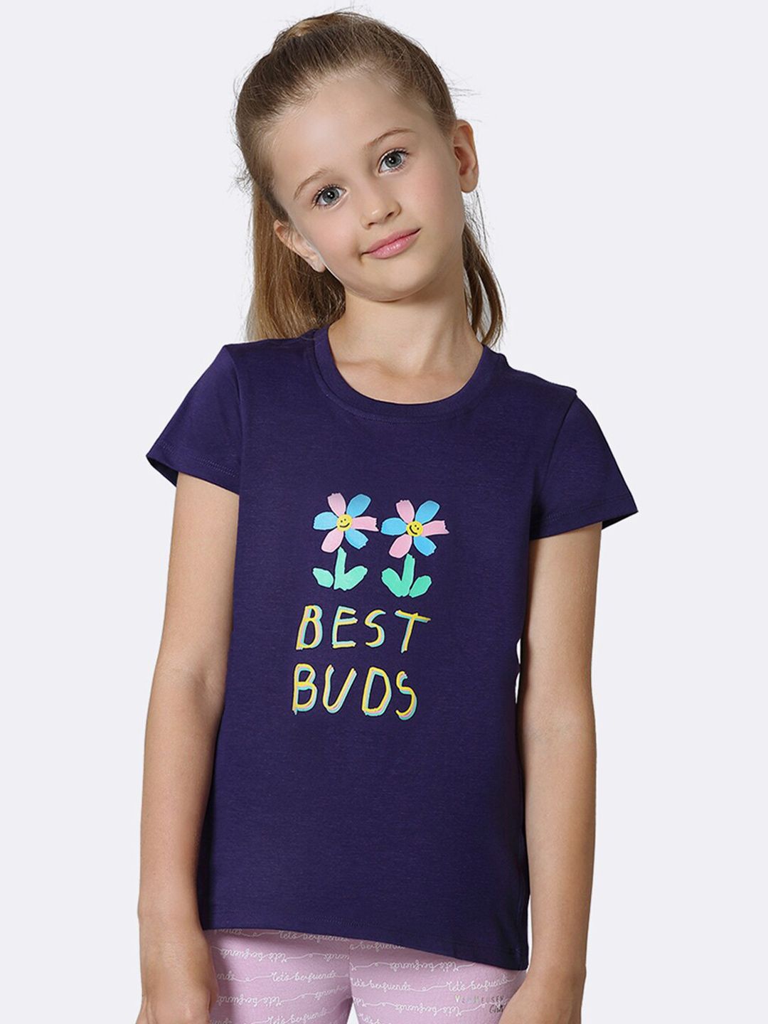 Van Heusen Girls Printed Cotton Astral Aura Ultra Soft Relaxed Fit T-shirt