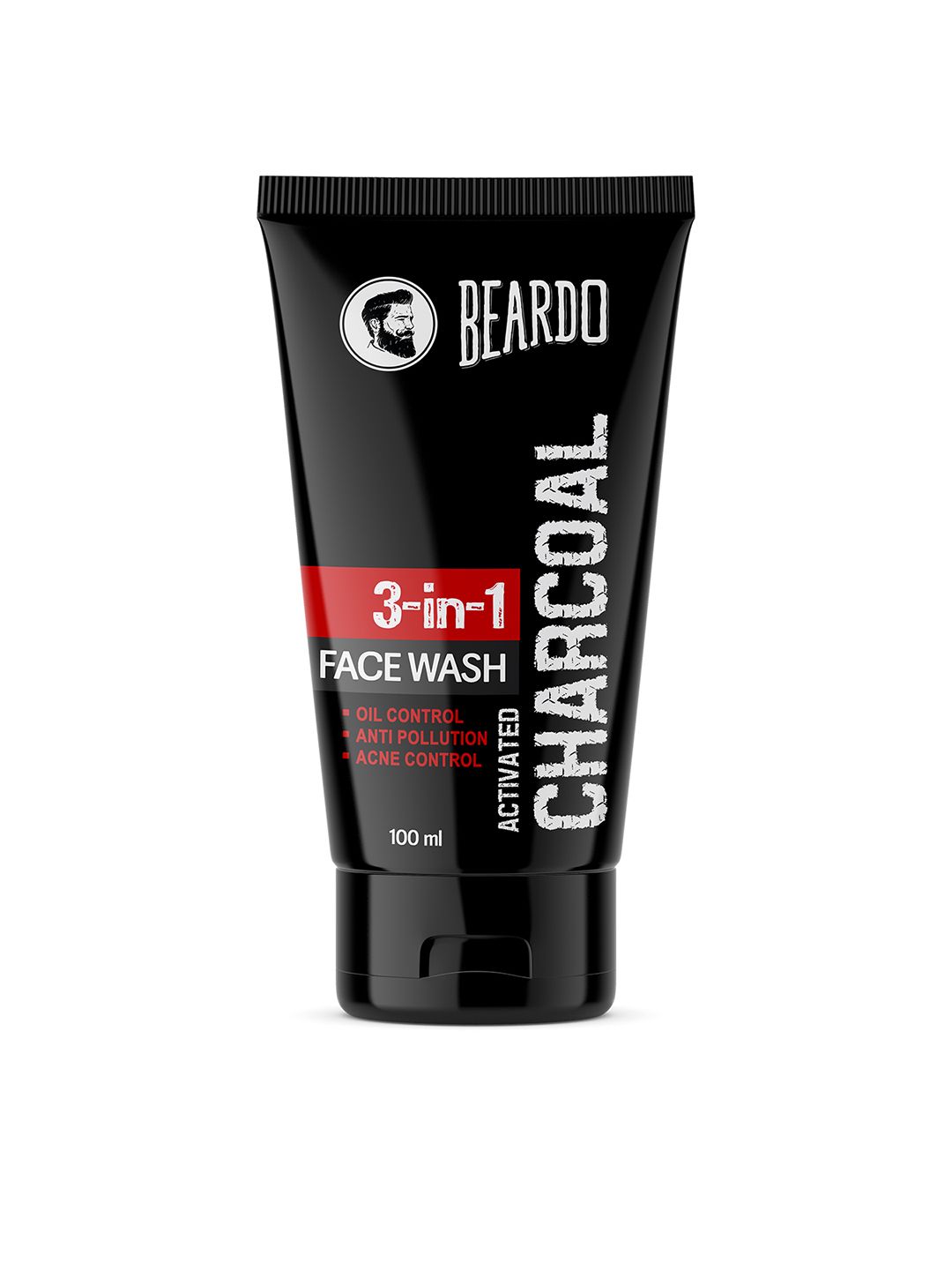 BEARDO Men Activated Charcoal Acne Oil-Pollution Control Face Wash-100 ml