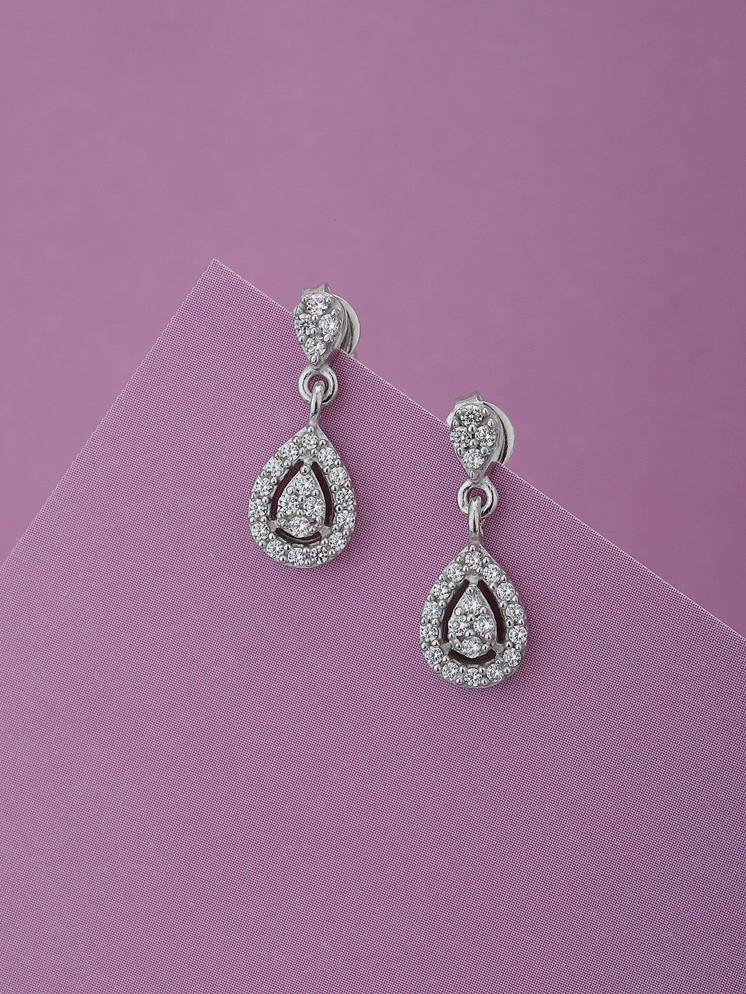 Buy Carlton London Teardrop Shaped Drop Earrings -  - Accessories for Women