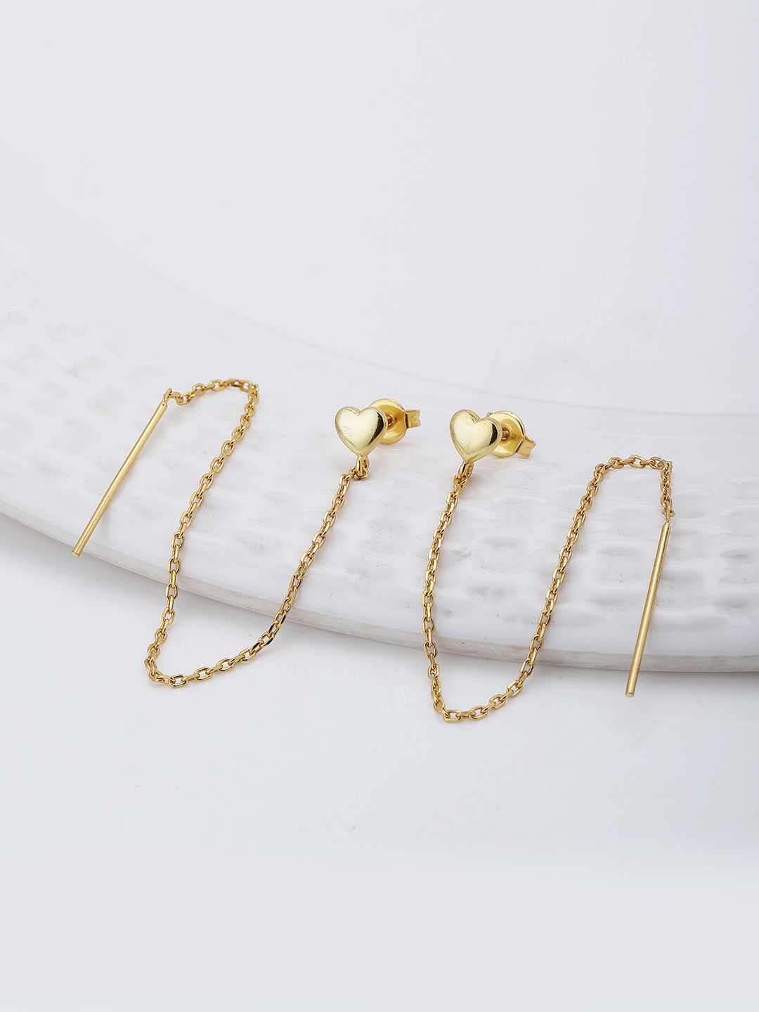 Buy Carlton London Heart Shaped Drop Threader Earrings -  - Accessories for Women