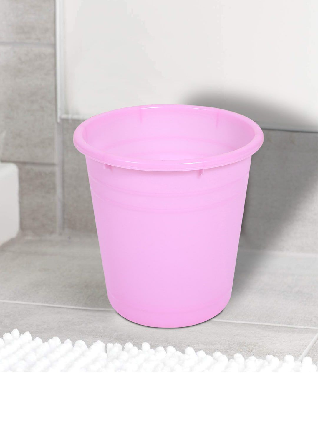 Kuber Industries Pink Open Plastic Round Garbage Dustbin 7 L
