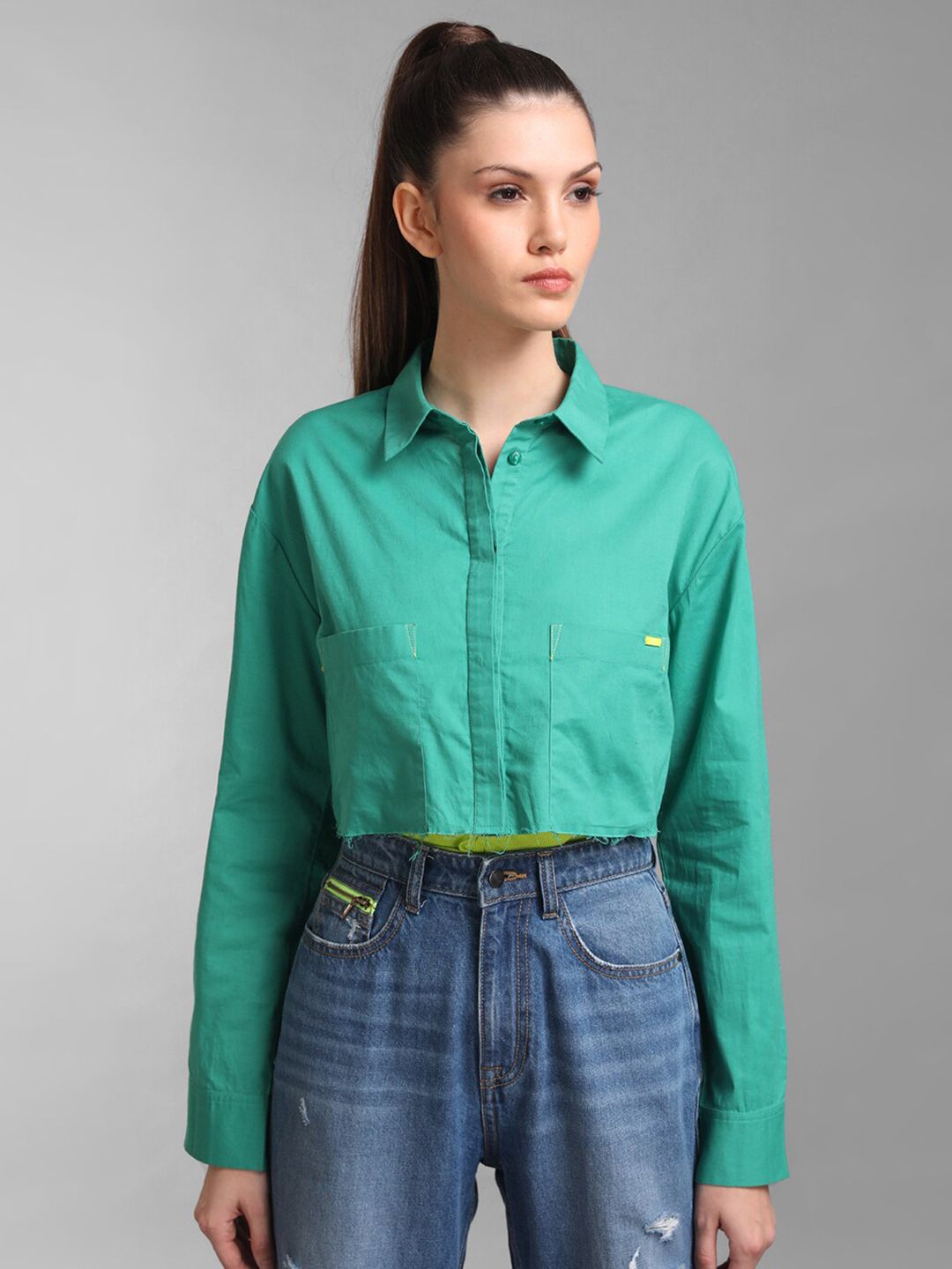 KZ07 By Kazo Women Green Casual Shirt