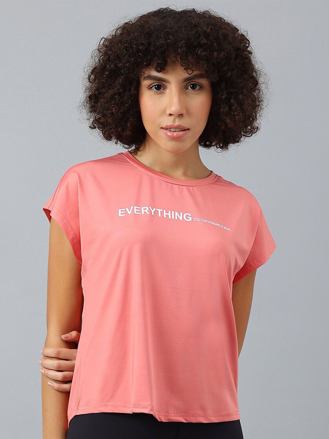 MKH Women Typography Extended Sleeves Dri-FIT Sports T-shirt