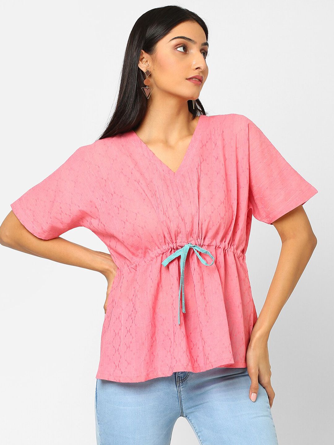KAMI KUBI Pure Cotton Cinched Waist Top
