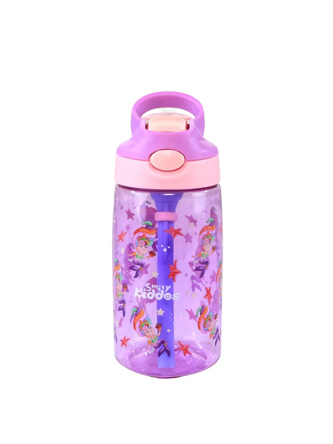 Smily Kiddos Purple Conversational Tritan Lockable Lid Sipper - 450ml