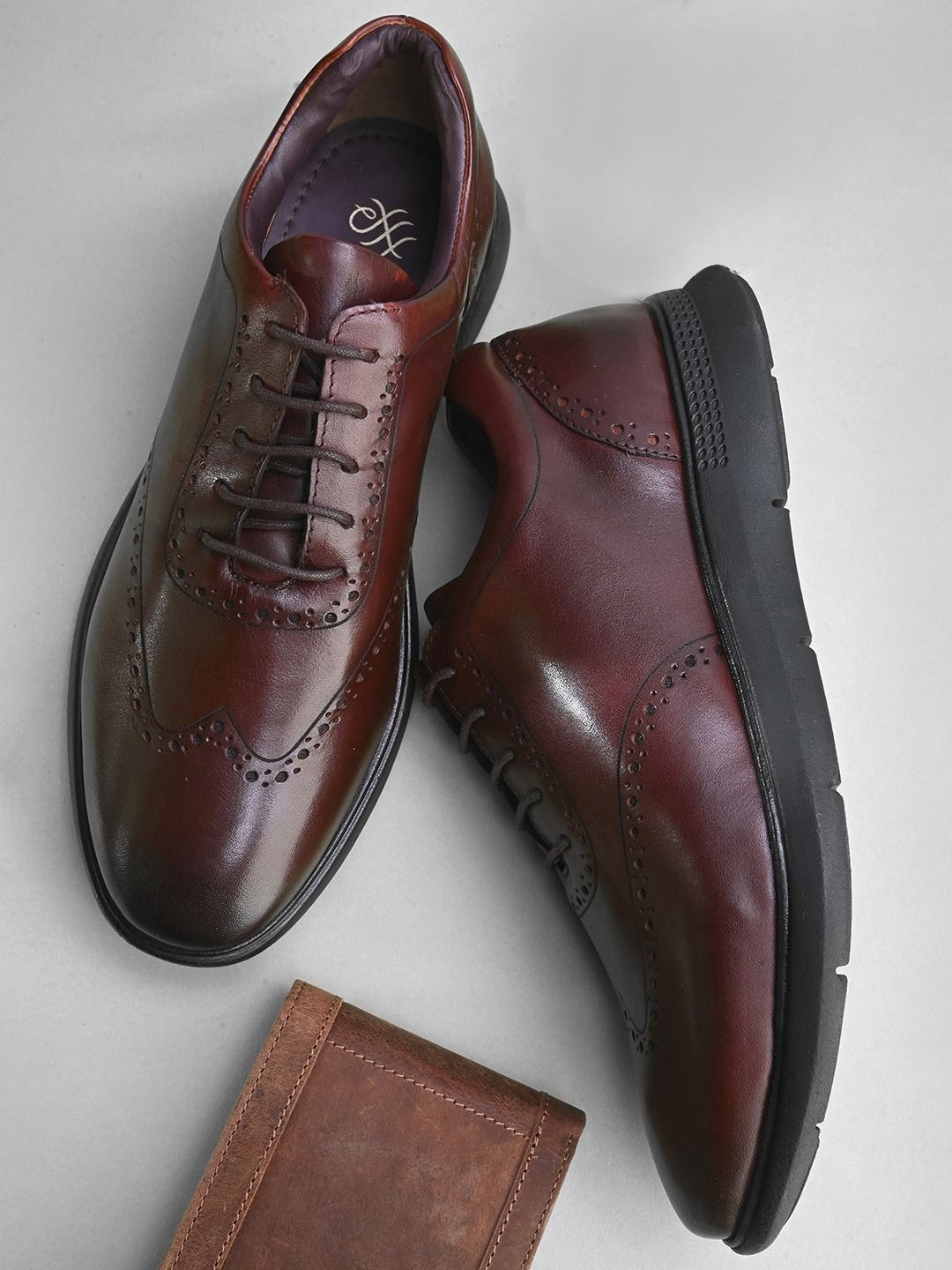 House of Pataudi Men Leather Brogues