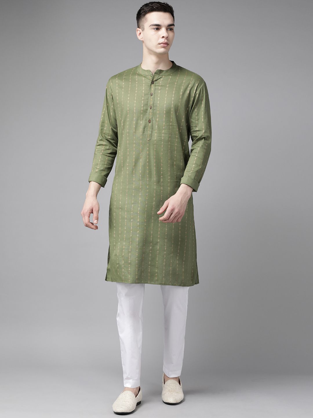 See Designs Men Ethnic Motifs Printed Pure Cotton Kurta With Pyjamas