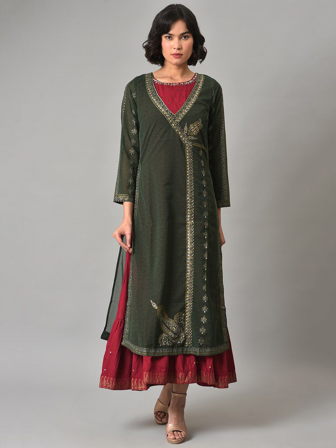 Buy WISHFUL Ethnic Motifs Embroidered Maxi Ethnic Dress -  - Apparel for Women