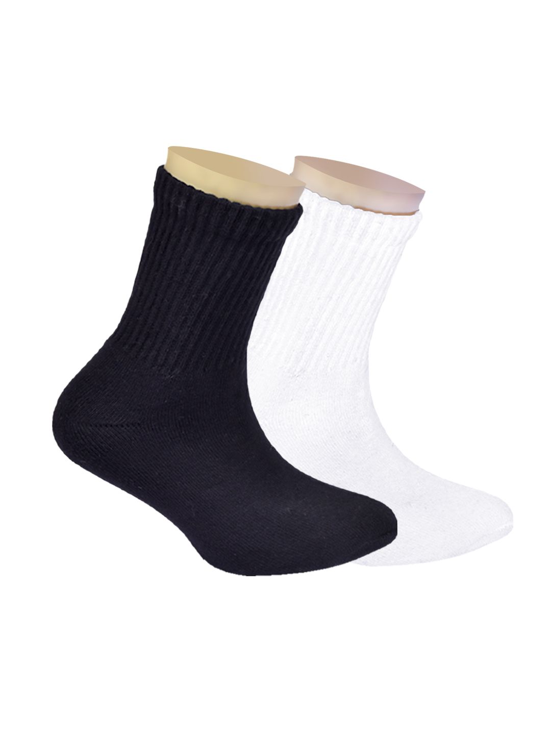 FOOTPRINTS Kids Pack of 2 Ribbed Bamboo Organic Cotton Anti-Odour Calf Length Socks