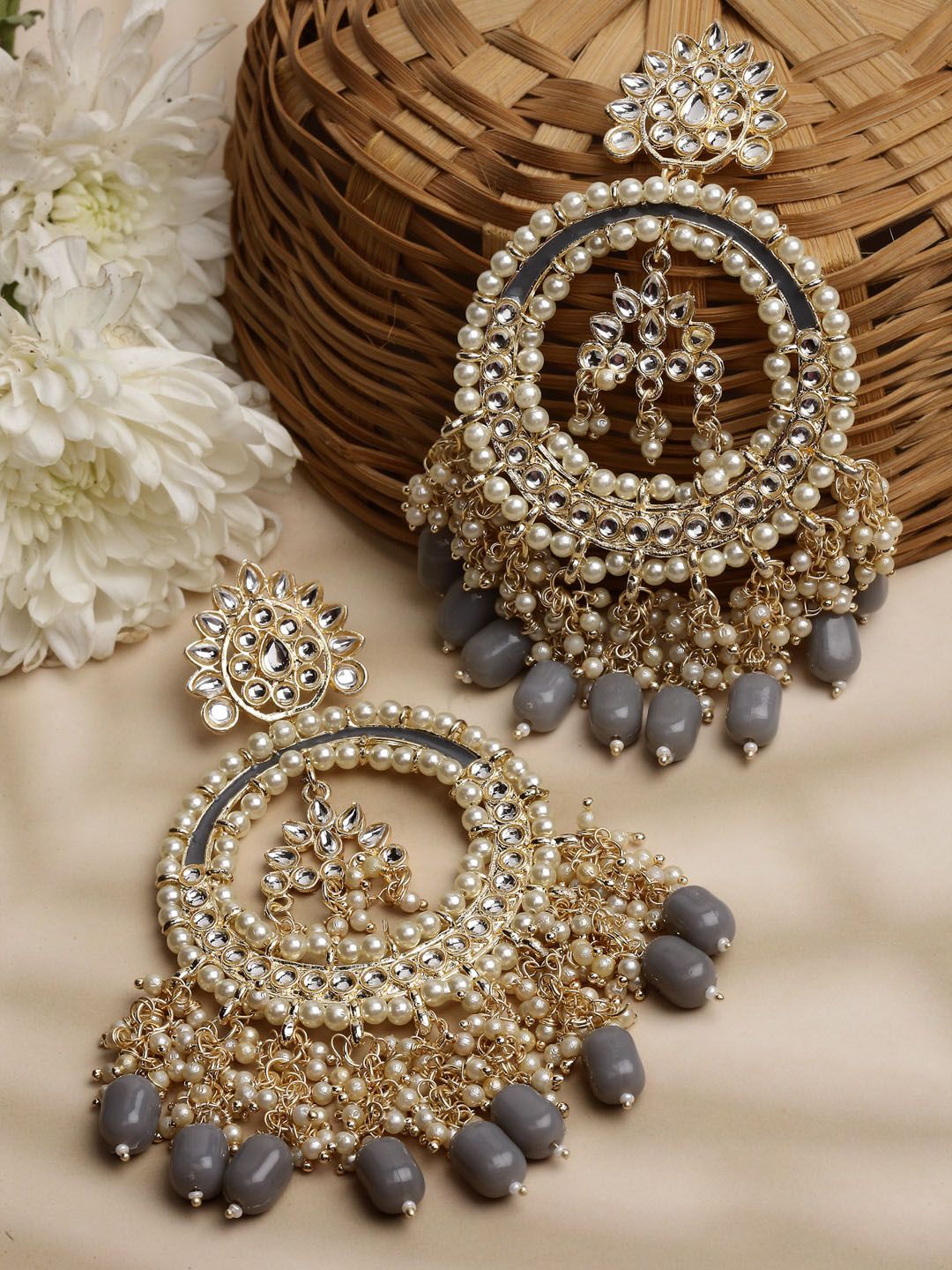 Shining Diva Gold-Plated Classic Chandbalis Earrings