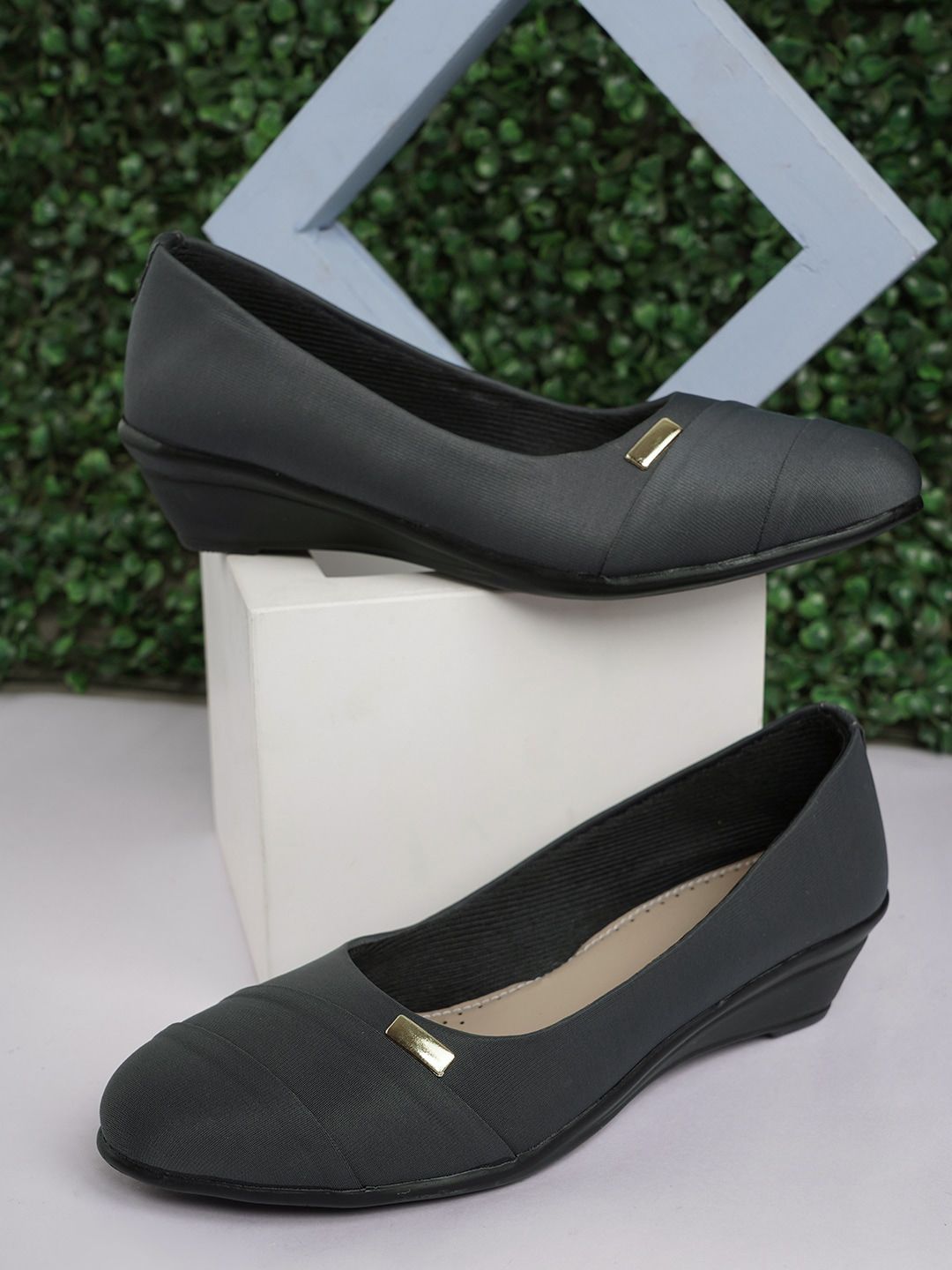 Get Glamr Suede Wedge Pumps